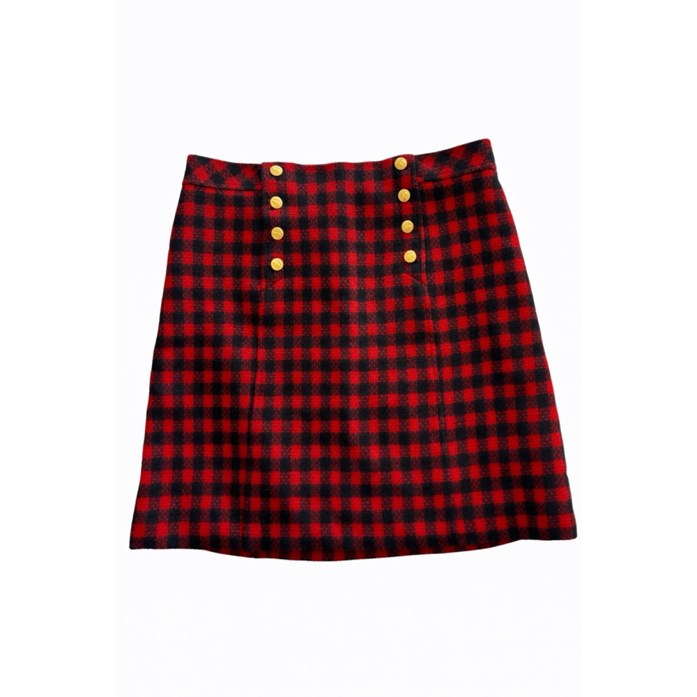 Brooks Brothers Red PlaidFleece Mini Skirt Size 8